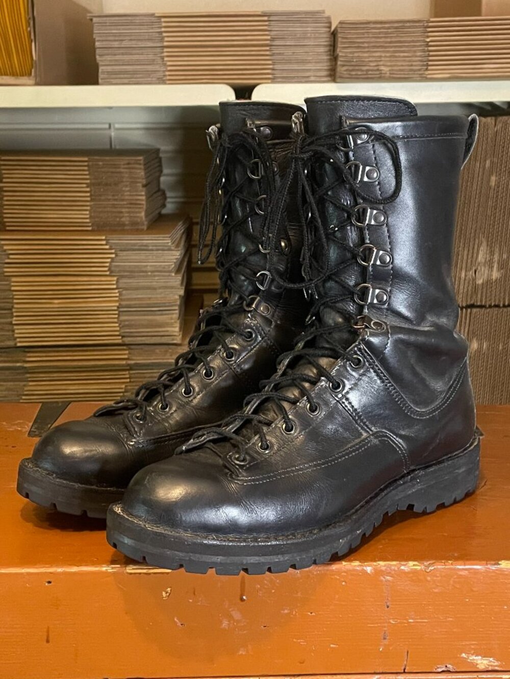 DANNER Men's Size 13 D Fort Lewis Black Leather Waterproof Combat Moto Boots